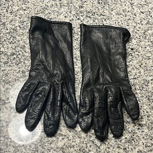 Fownes Leather Driving Gloves Acrylic black Lined #9522 Ladies Women’s Size 7.5